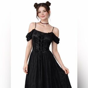 Y2K 90s Eternal Dress Black Small Victorian Whimsigoth Dollcore Lolita Fairy